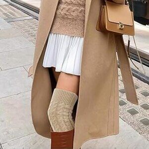 Knee Cable Knit Winter Boot Socks